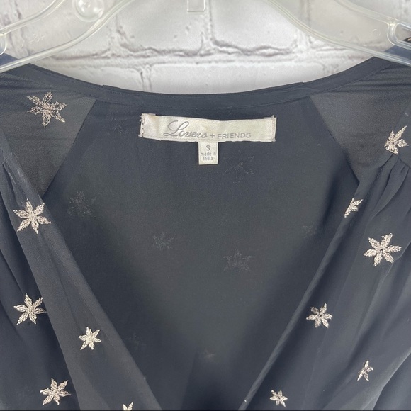 Lovers + Friends LA Black Long Sleeve Star Body Suit - Picture 5 of 7